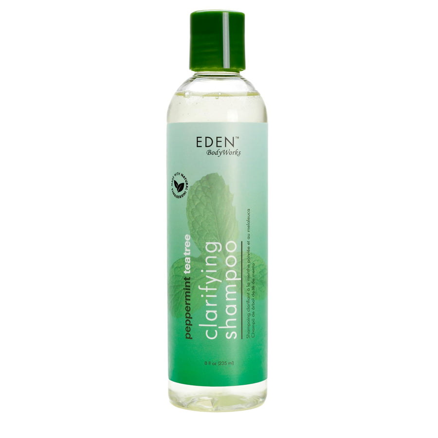 Peppermint Tea Tree Clear Clarifying Shampoo for Oily Hair, Dry Hair, Curly Hair - Scalp Cleansing Shampoo for Build Up & Dandruff - Paraben & Sulfate Free - 8 oz.