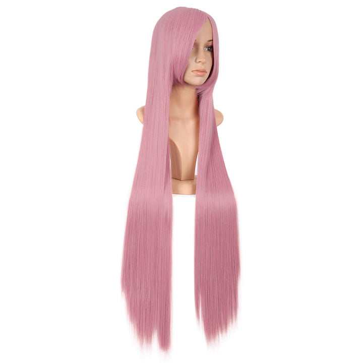 39 Inch/100cm Side Bangs Long Lolita Cosplay Party Pink Straight Wig 100cm