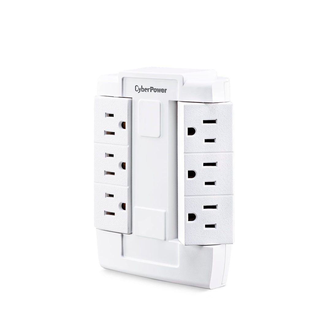 CyberPower GT600P 6 Outlet Swivel Grounded Wall Tap, Wh