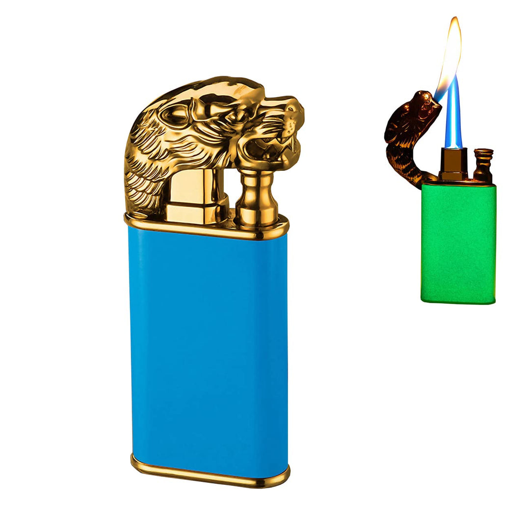 GIXXHLG Double Flame Lighter,Tiger Luminous Lighter,Uni