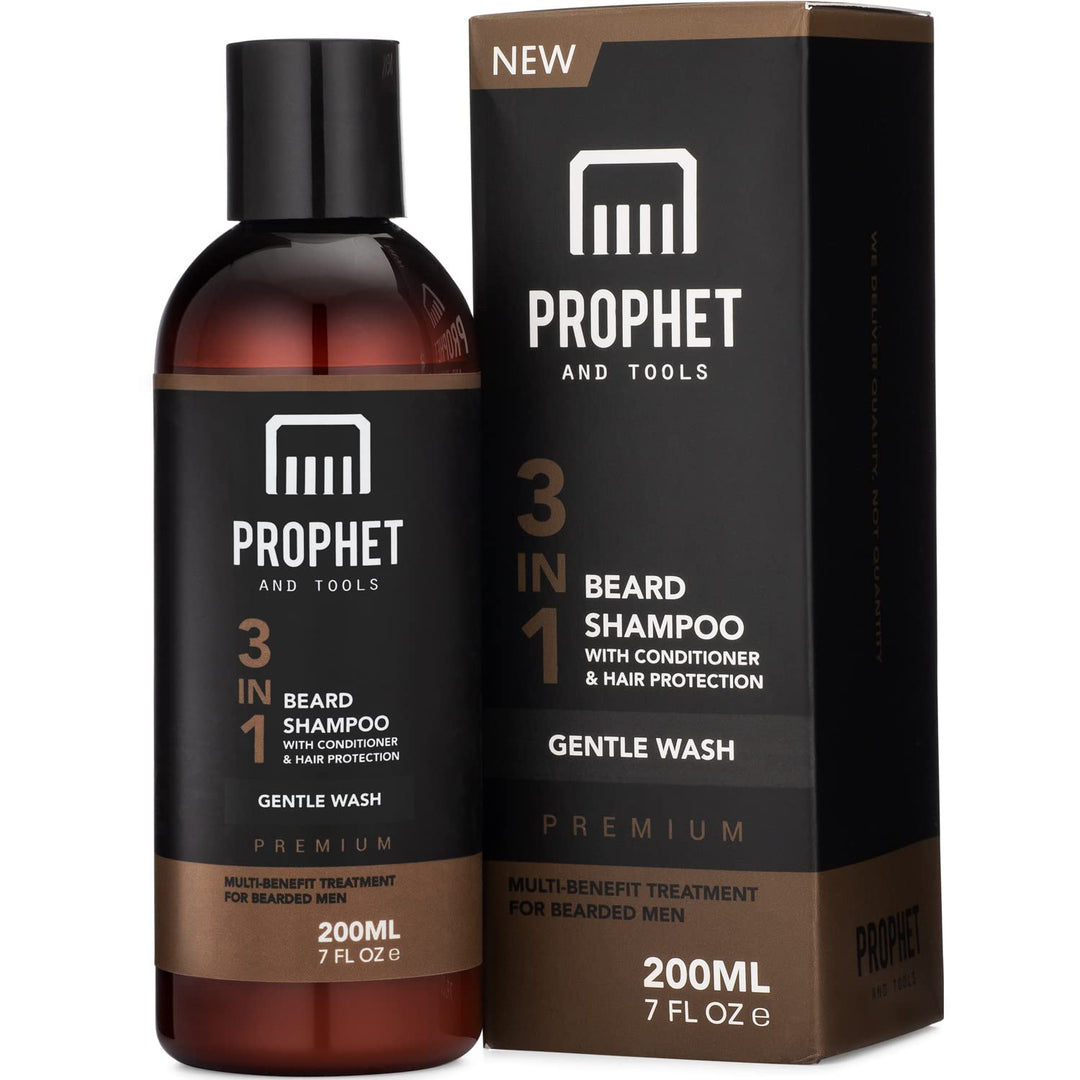 3-in-1 Beard Shampoo &amp; Conditioner - Gentle Cleanser for Soft, Shiny, Tangle-Free Beard - 8.5 oz