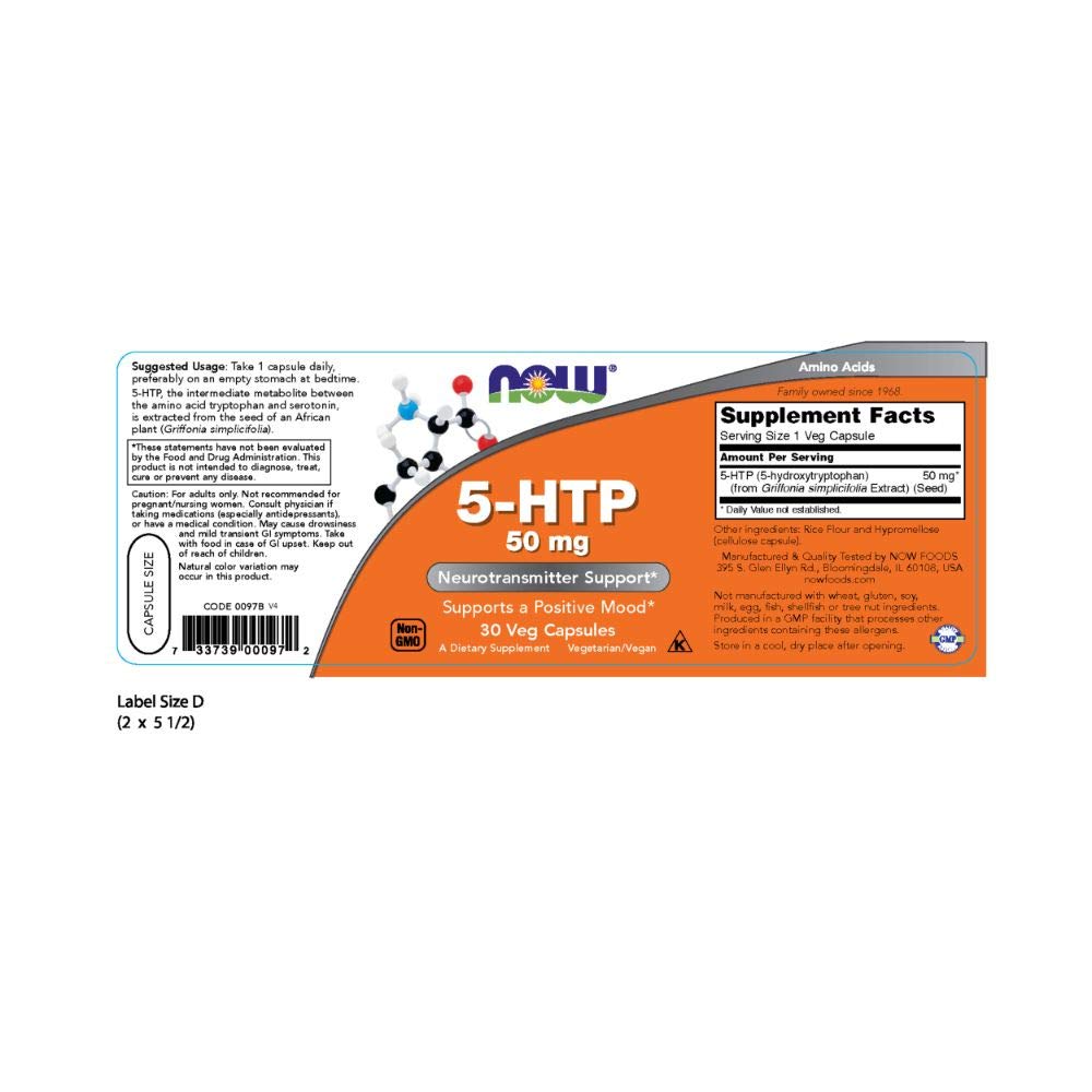 Now Foods 5 - Htp 50 Mg Neurotransmitter Support Capsul
