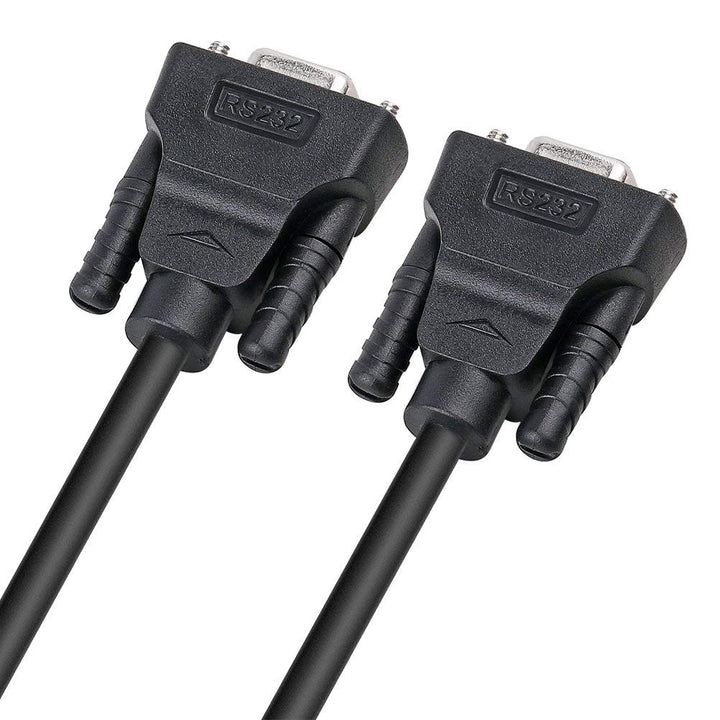 DB9 RS232 Serial Cable Female to Female Null Modem Cord Cross TX RX line for Data Communication (15 Feet, Black)