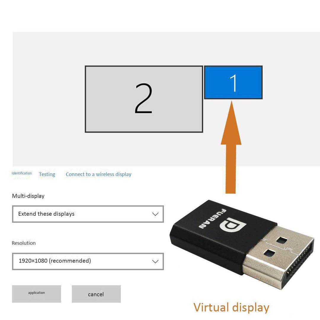 DP - DisplayPort Display Emulator EDID Emulator Plug 2K (fit Headless 2560x1600@30Hz) 4K 4096x2160@60Hz Display Port Dummy Plug DisplayPort Compatible (2K-2560x1600@30Hz)