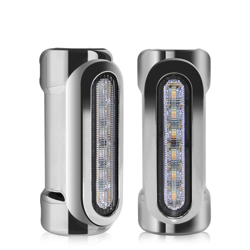 Motorcycle Highway Bar Lights Switchback Driving Crash Bar Lights Motorcycle Driving Lights Led Turn Signal Lights for 1-1/4 inch Crash Bar Touring Driving Lights Bikes (Silver)