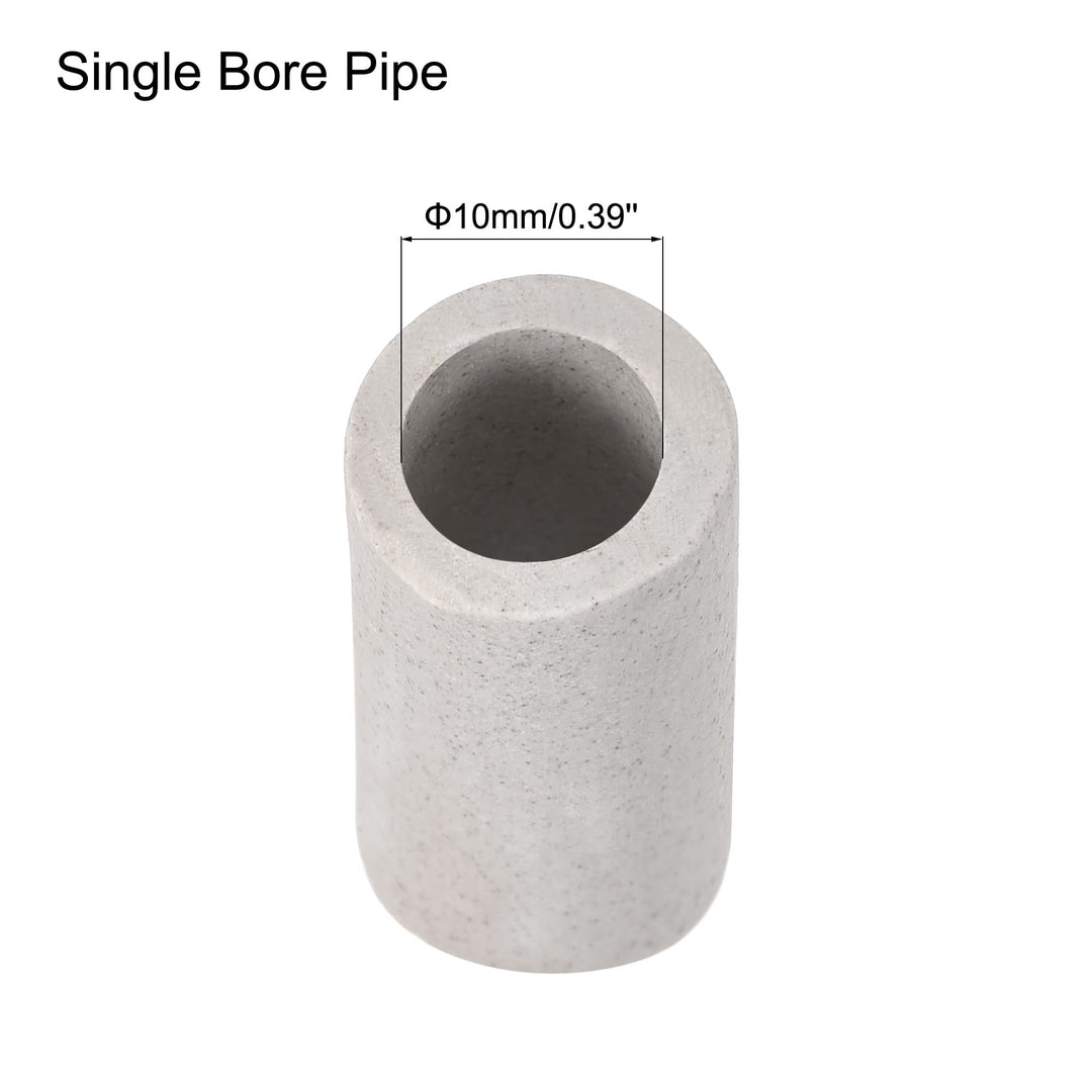 5pcs 10mm Dia Ceramic Tube Insulated Electronic Wire Bundle Heat Insulation Protection Single Bore