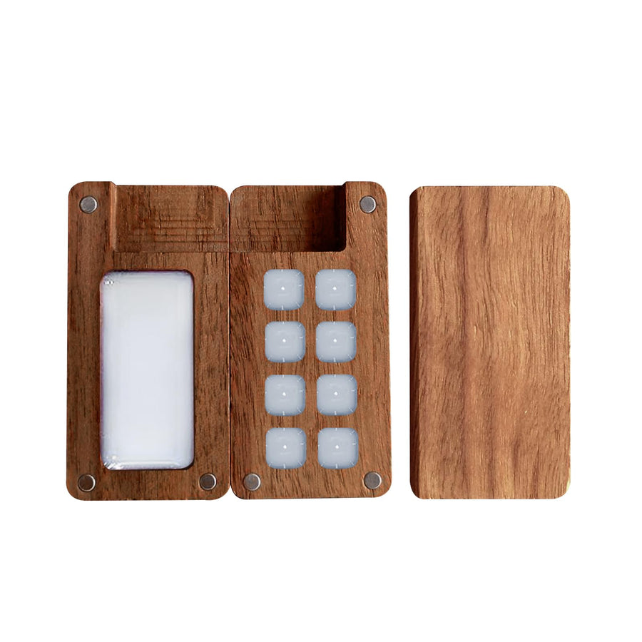 8 Grid Portable Sketchbook Palette, Wooden Colour Palette Box, Watercolor Palette Box Travel Paint Tray Box for Water Color, Gouache, Acrylic Paint, Come with A Clip Record Beautiful Moments (8grid)