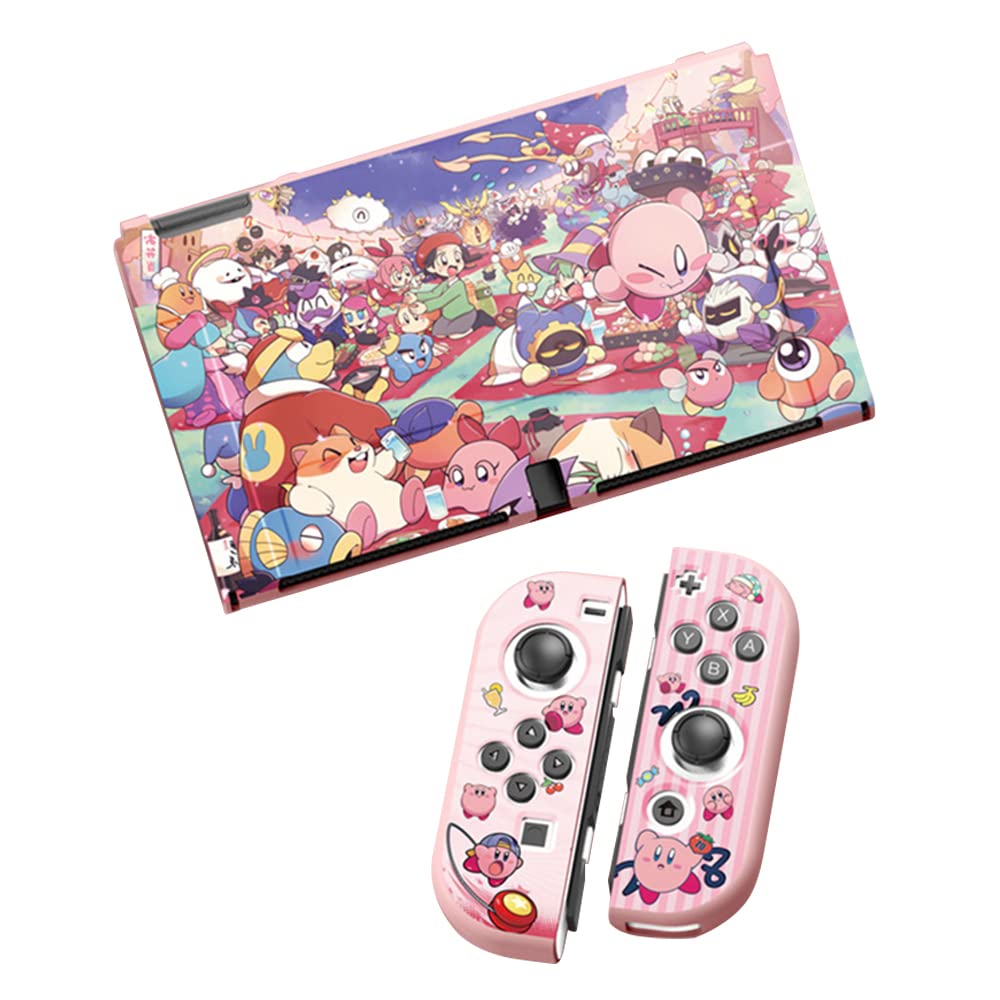 Cute Protective Case Compatible with Nintendo Switch OLED, Kawaii Soft Slim Cover, Hard Shell Dockable Case for NS Console and Joy-Con Controllers - Shock-Absorption Anti-Scratch, KB