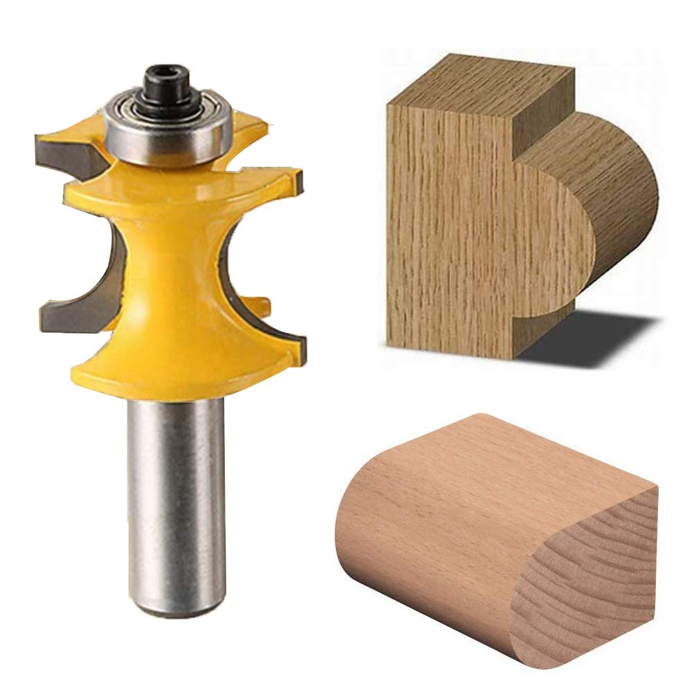 5pcs Bullnose Router Bit Set 1/2 Inch Shank Carbide Half Round Router Bit Set Beading Router Bit Woodworking Cutter Tools