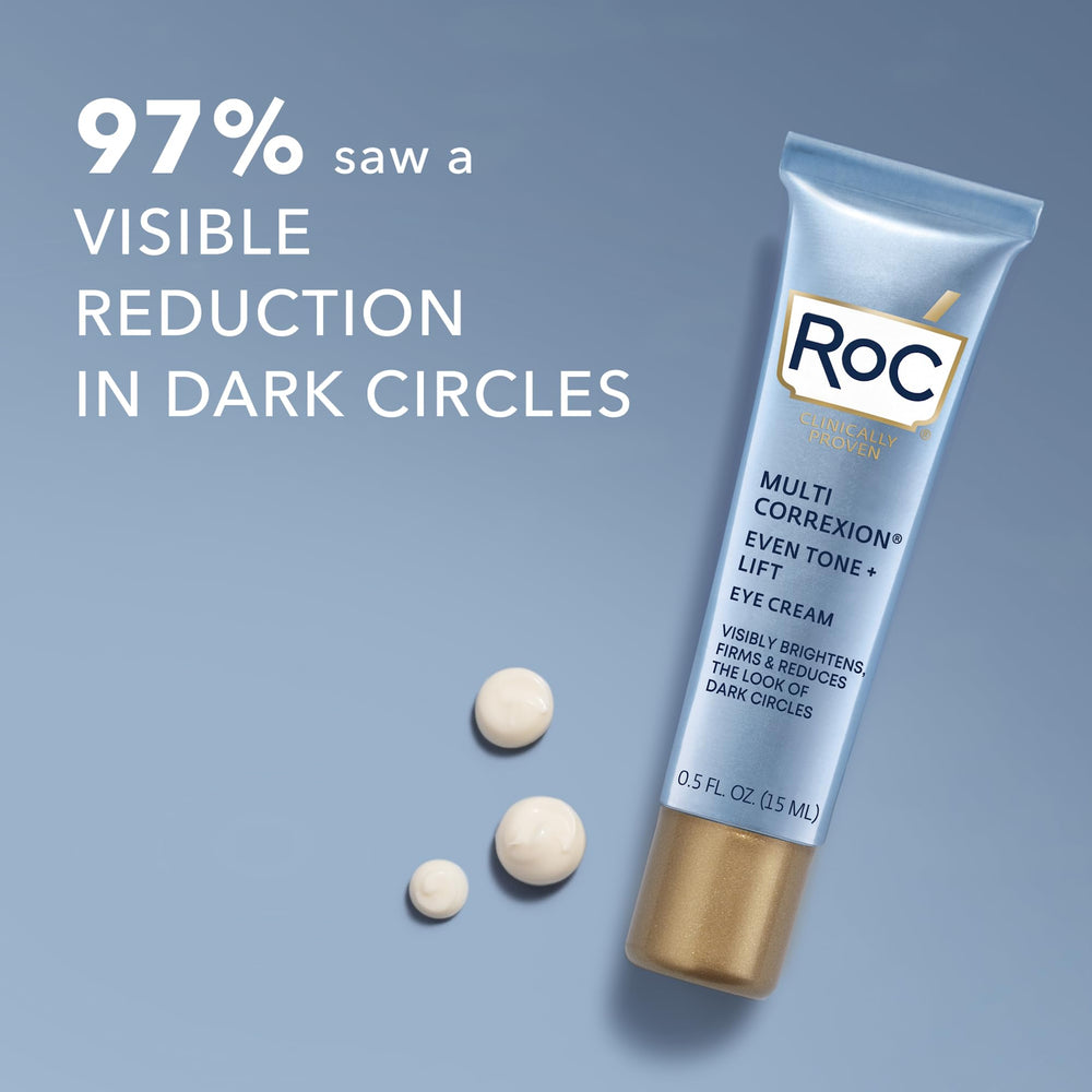 Multi Correxion 5 in 1 Anti-Aging Eye Cream for Puffiness, Under Eye Bags & Dark Circles, Stocking Stuffers for Men & Women, (.5 oz) with Night Cream Packette (Packaging May Vary)