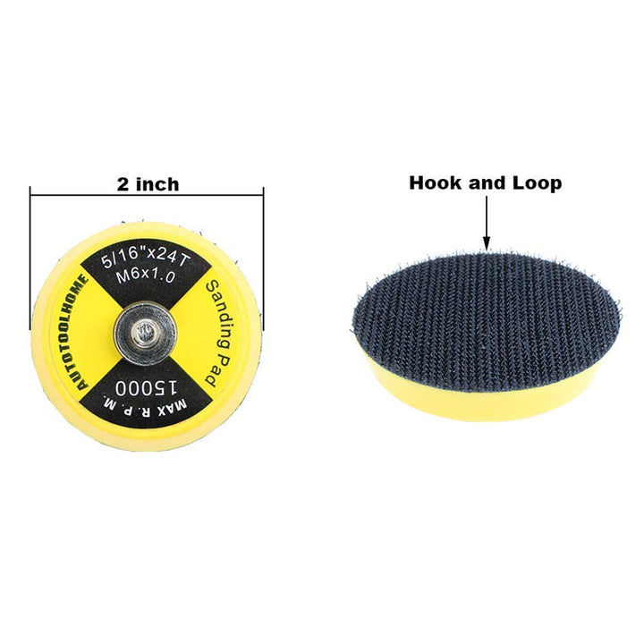 2 Inch/50mm Hook and Loop Sanding Pad Sanding Disc Replacement Pad with 1/8 Mandrel Drill Attachment 9 Pack