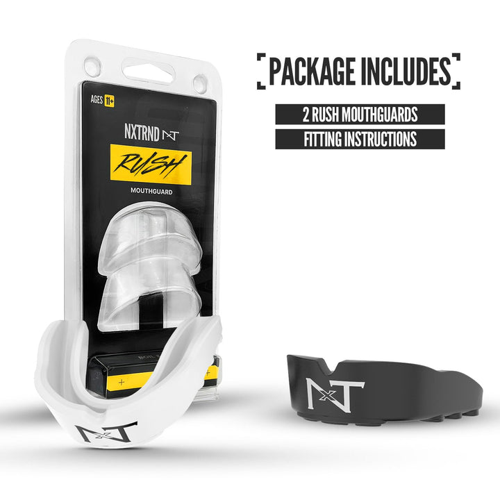 2 Pack Nxtrnd Rush Mouth Guard for Boxing and Other Sports (Black & White)