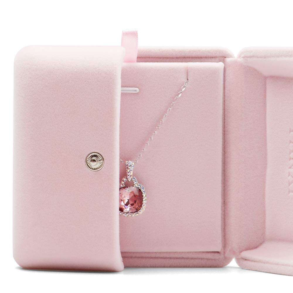 Pink Velvet Jewelry Packaging Box Pendant Earrings Display Storage Case Pendant Gift Box