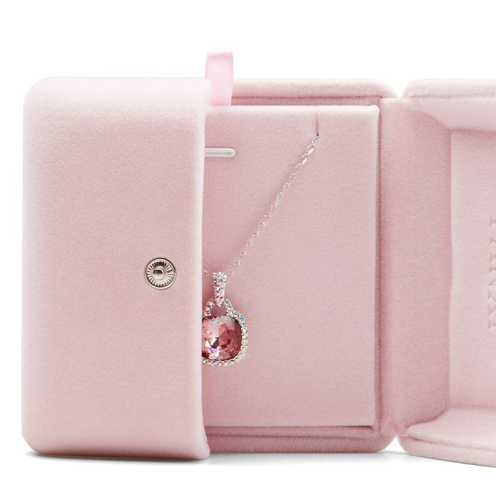 Pink Velvet Jewelry Packaging Box Pendant Earrings Display Storage Case Pendant Gift Box