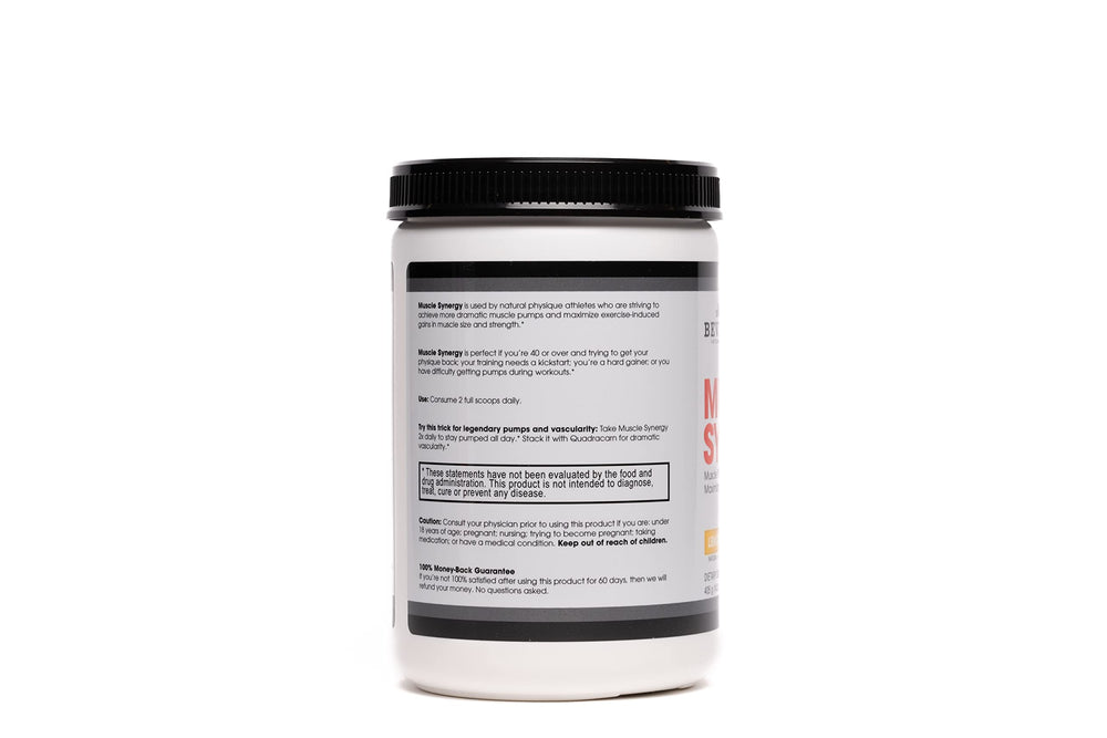Muscle Synergy 405g (Lemon Powder 14.3 oz) Dramatic Muscle Pump, Size & Strength Maximizing Drink Mix w/HMB. L-Arginine, L-Citrulline, Creatine Monohydrate, L-Ornithine