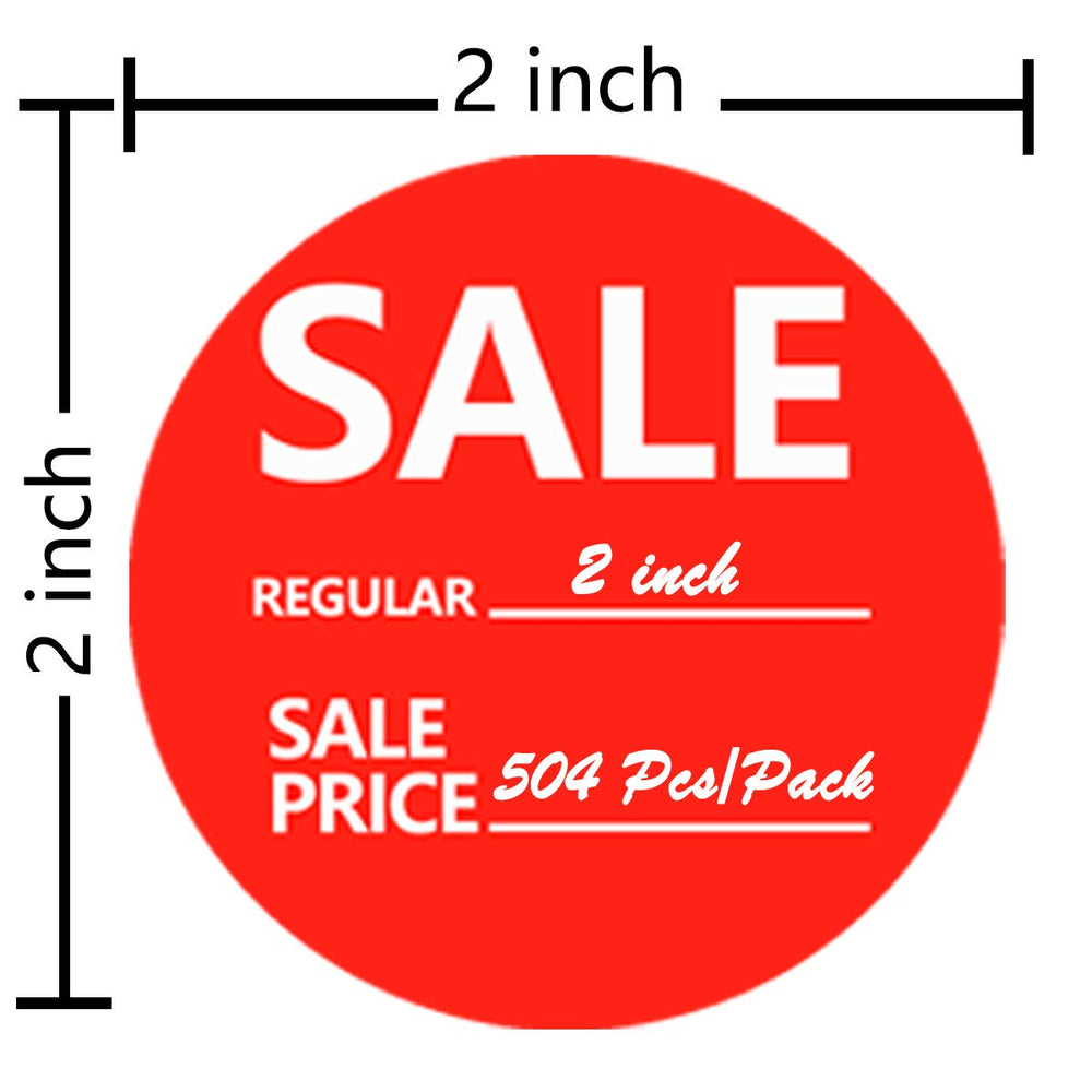 Regular Price Stickers,2 Inch Sale Price Stickers,Price Tags,Red Yellow Price Stickers for Retail Store,504 Pcs/Pack