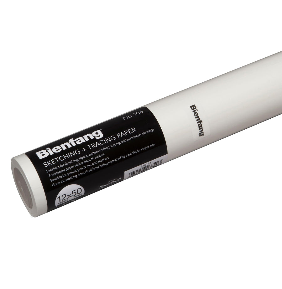 Bienfang Sketching & Tracing Paper Roll, White, 12 