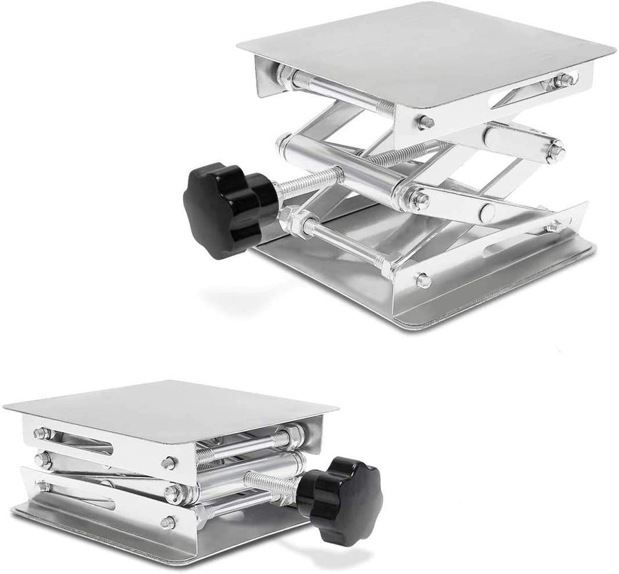 8 x 8 Lab Scissor Jack, 200mm Stainless Steel Laboratory Lifting Platform Lab Lift Table Lab Jack Stand Rack Scissor Lab-Lift Lifter, Height Range from 85mm to 280mm Load Capacity 15Kg/33lbs