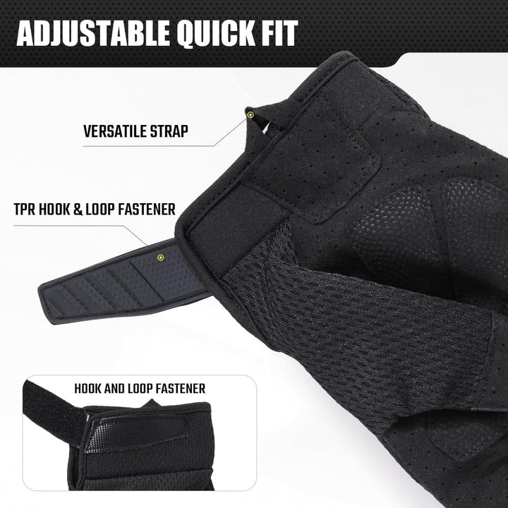 Tactical Gloves for Men Breathable Flexible Touch Screen Full Finger Gloves for Airsoft Paintball Motorcycle Cycling Camping Black M