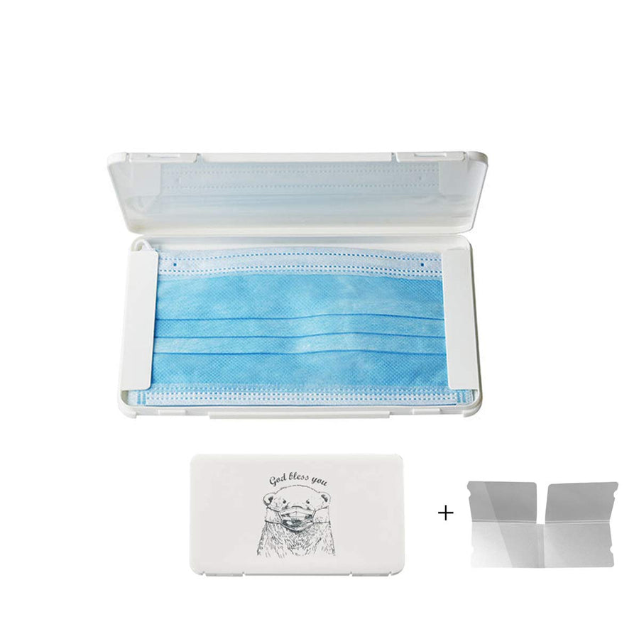 Masks Storage Box, Portable Mask Organizers for Pollution Prevention, Plastic Storage Case with Mask Storage Clip Folders for Portable Carry (Masks Not Included)…