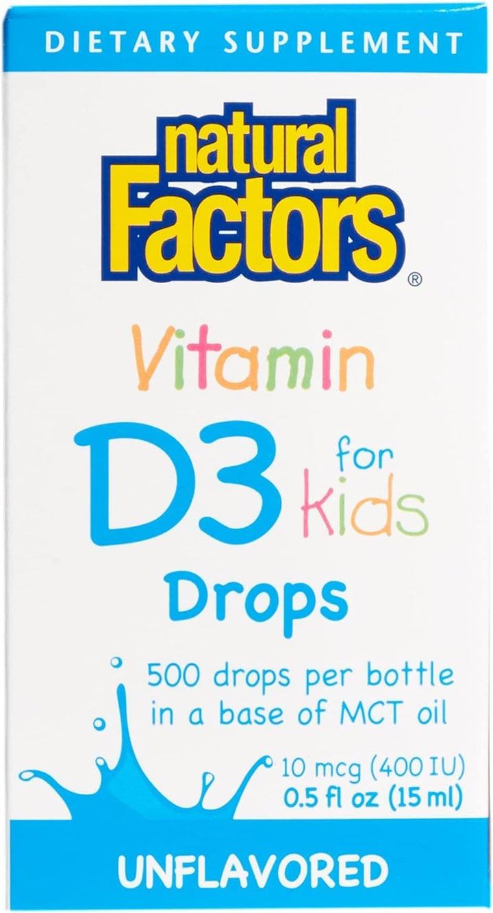 Natural Factors, Vitamin D3 Drops 400 IU (10 mcg) for K