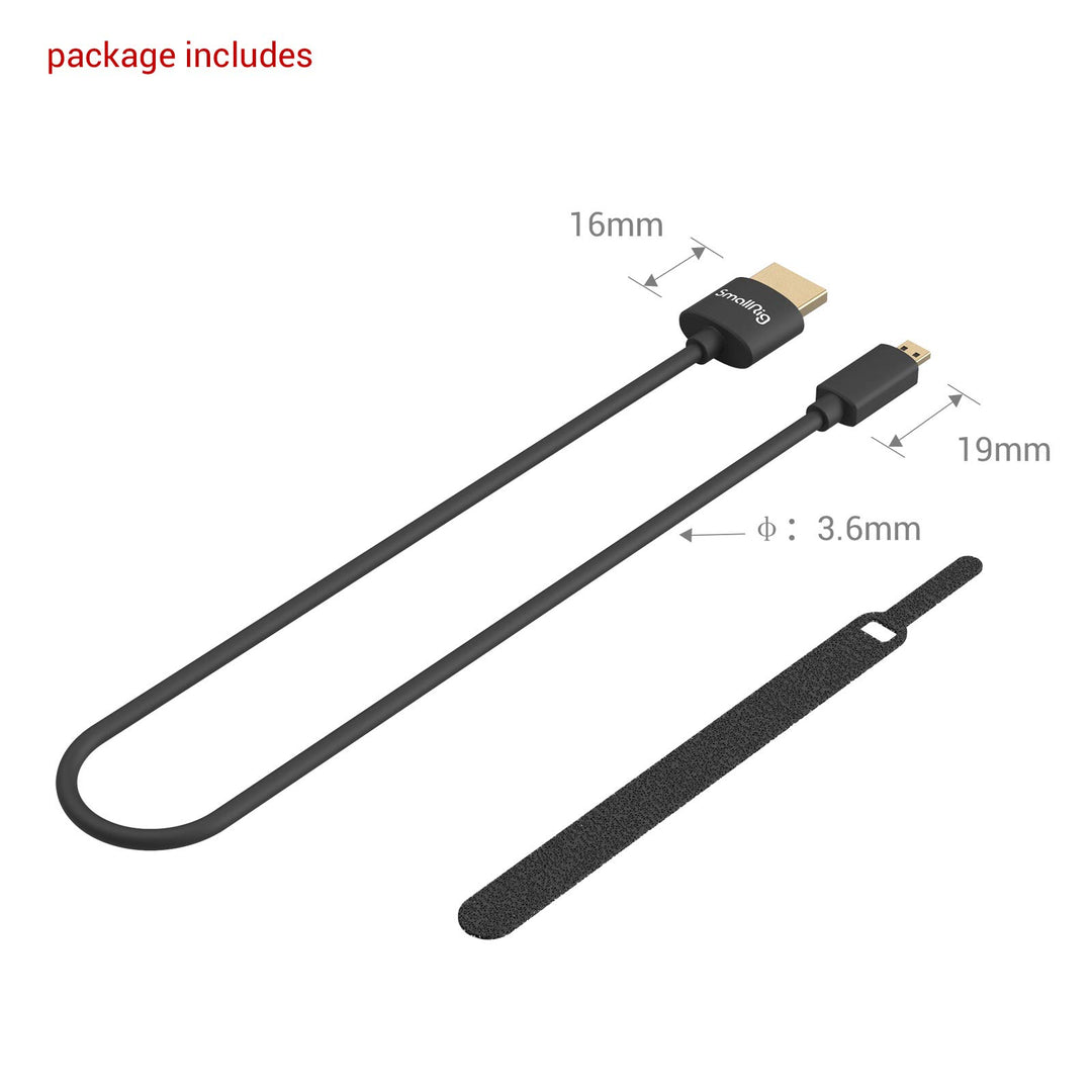 SMALLRIG D to A HDMI Cable Ultra Thin HDMI Cable 55cm/1