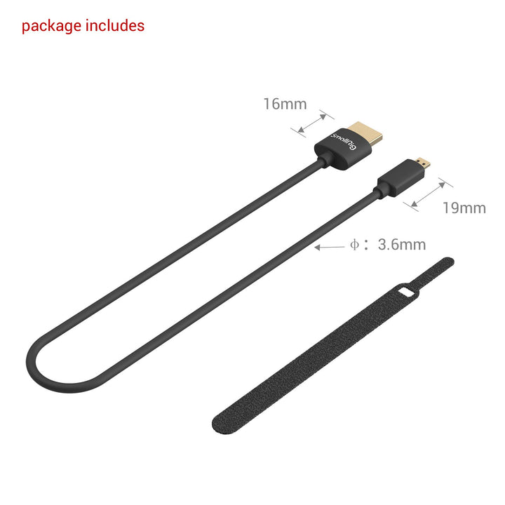 SMALLRIG D to A HDMI Cable Ultra Thin HDMI Cable 55cm/1