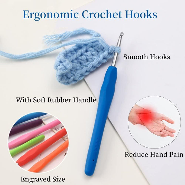 Crochet Hooks Set,10mm 9mm 8mm 7mm 6.5mm Crochet Hook,Large Crochet Hooks,Big Crochet Hooks Size K L M N