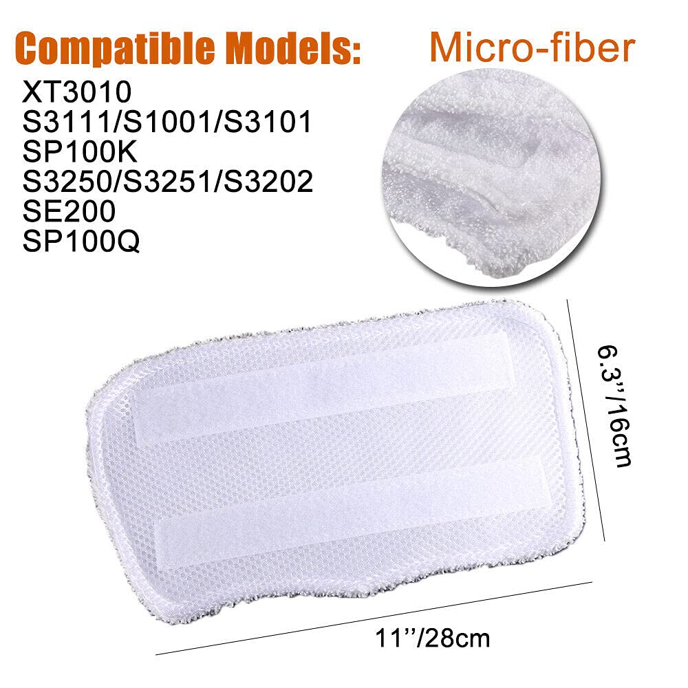 Washable Steam Mop Pads Replacement for Shark S3251 S3101 XT3010 SE200 Microfiber Pads