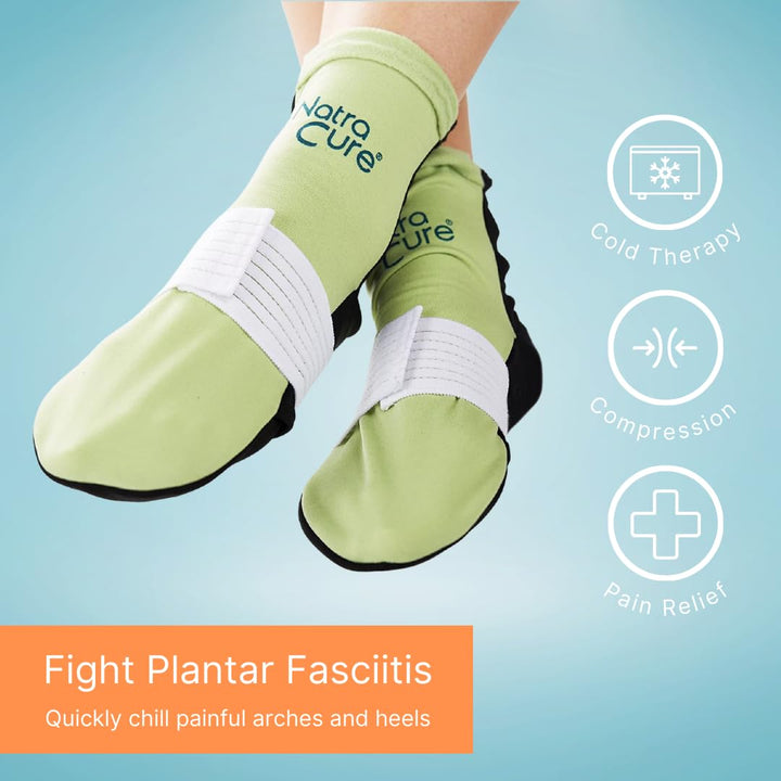 NatraCure Plantar Fasciitis Cold Therapy Socks with Com