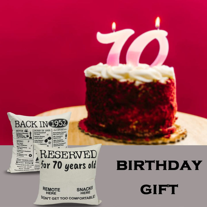 Happy 70th Birthday Gifts for Men Women, 70th Birthday Decorations, 70 Years Old Gifts, Seventy Birthday Present, Funny Birthday Throw Pillow Covers Gifts