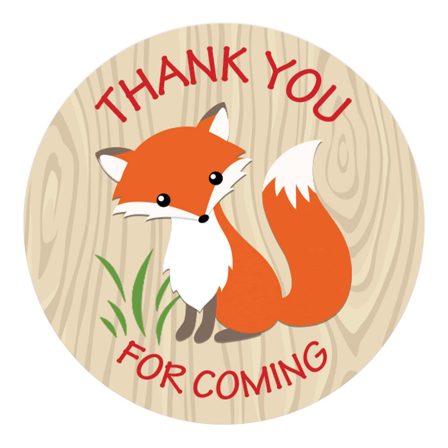 Woodland Fox Baby Shower Thank You Stickers - 1.75 in - 40 Labels
