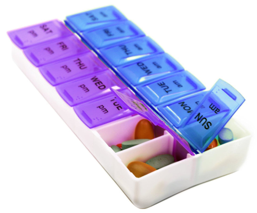 14 Compartments Pill Organizer Box, Medicine Remainder 