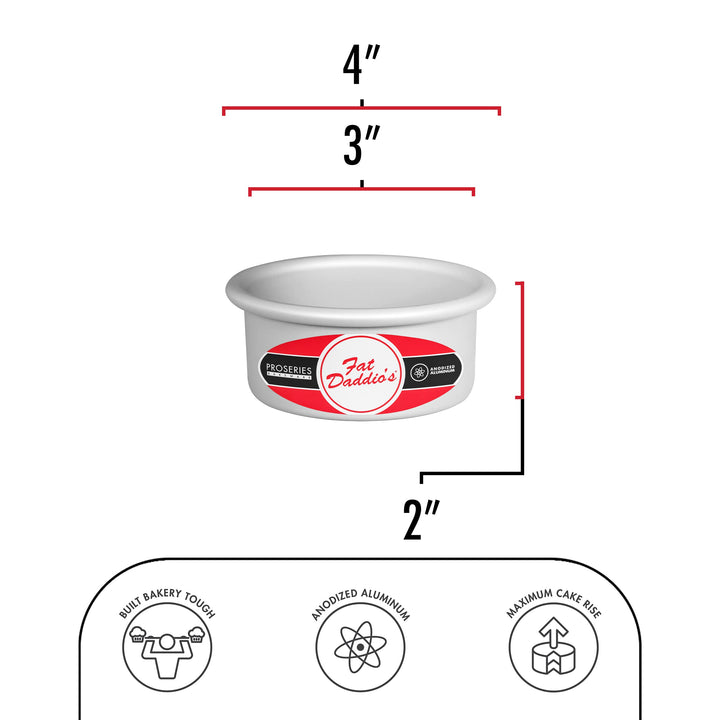 Fat Daddio&#39;s Round Cake Pan, 3 x 2 Inch, Silver
