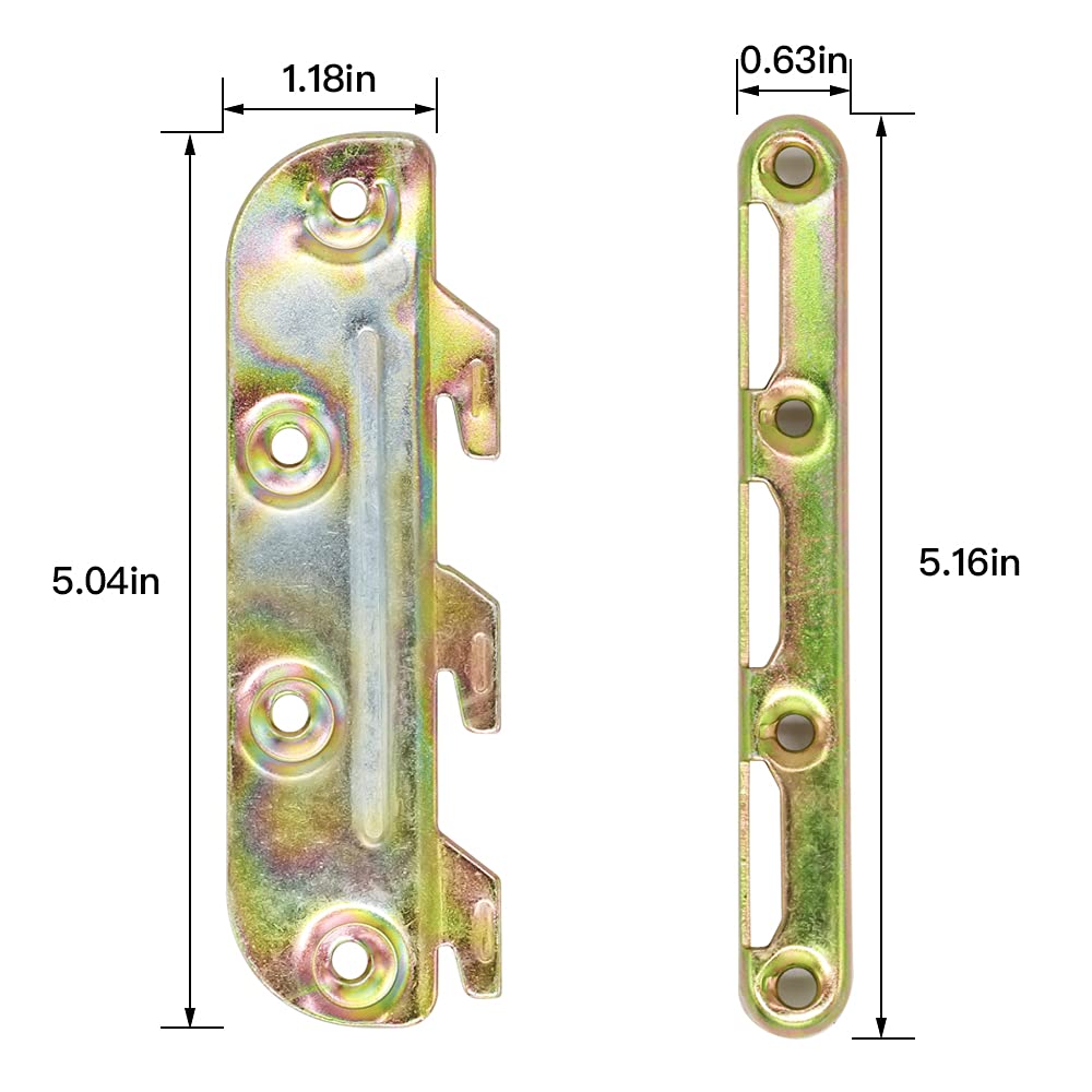 4 Set Bed Rail Brackets-Bed Frame Hardware for Wood Bed Frame Headboards Footboards - 5inch (Screws Included)