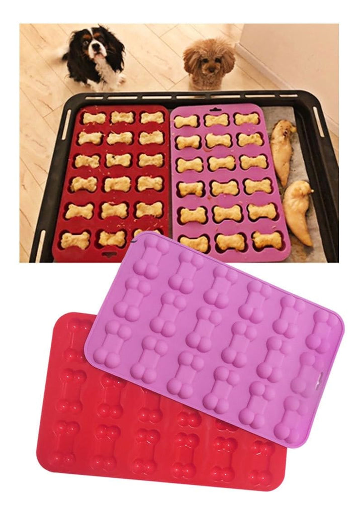 Silicone Molds, Cute Paw and Bone Dog Treat Molds Non-stick Natural Food Grade Silicone Molds for Baking/Candy/chocolate/Cookie/Jello/Gummy(3 Pcs)
