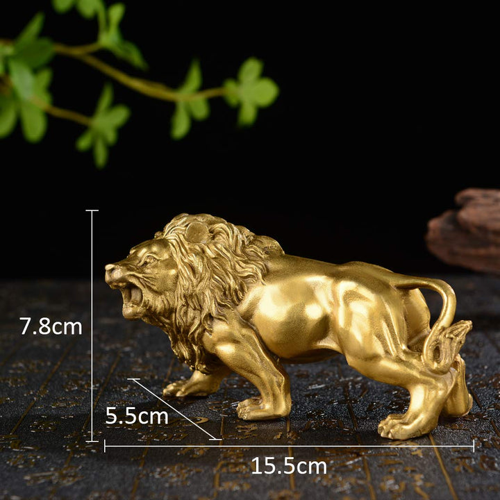 Chinese Fengshui Handmade Brass Magical and Noble Lion Statue Home Decor Housewarming Gift (jinshizi)