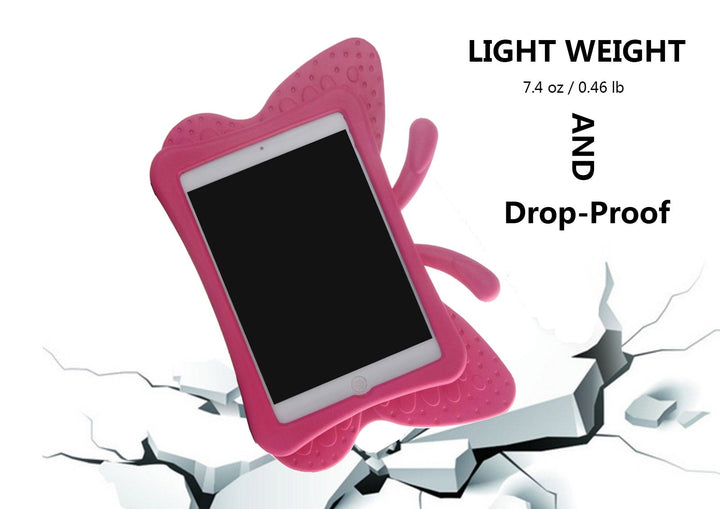 Kids Case for Apple iPad Mini 5/4/3/2/1 7.9 inch Only, Lightweight Shockproof EVA Foam Stand Cover for iPad Mini, Mini 5 (2019), Mini 4, iPad Mini 3rd Generation, Mini 2 Tablet - Butterfly Rose