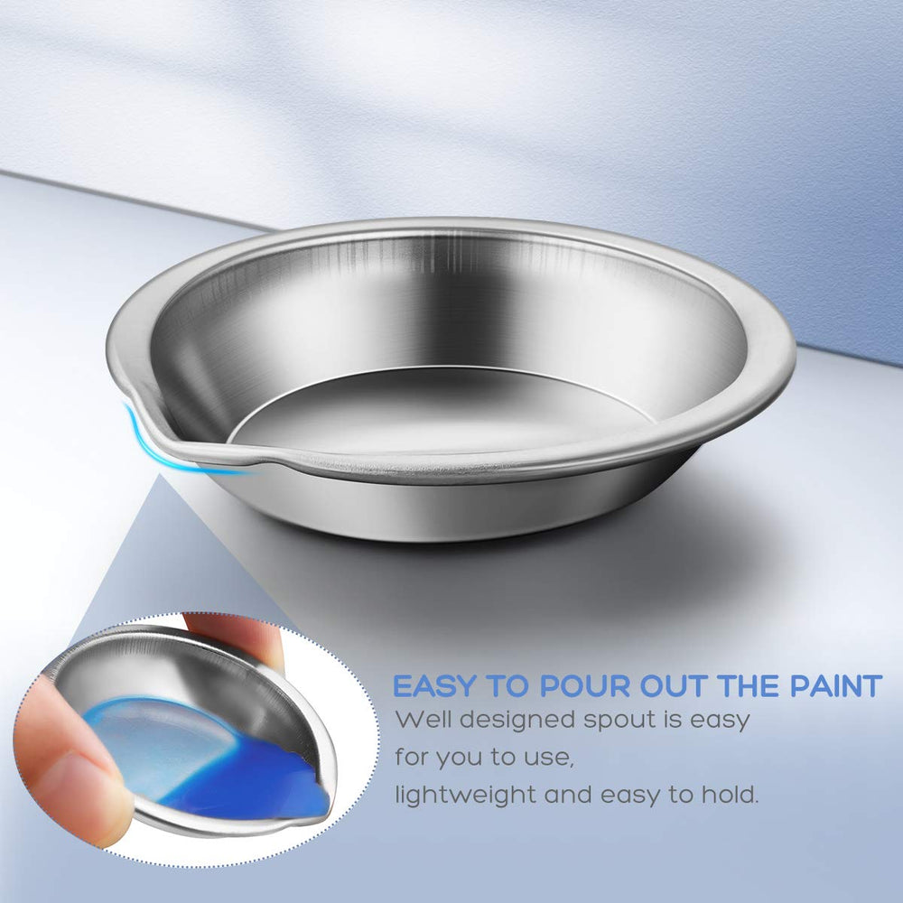 Cabilock 12pcs Paint Palette Stainless Steel Watercolor