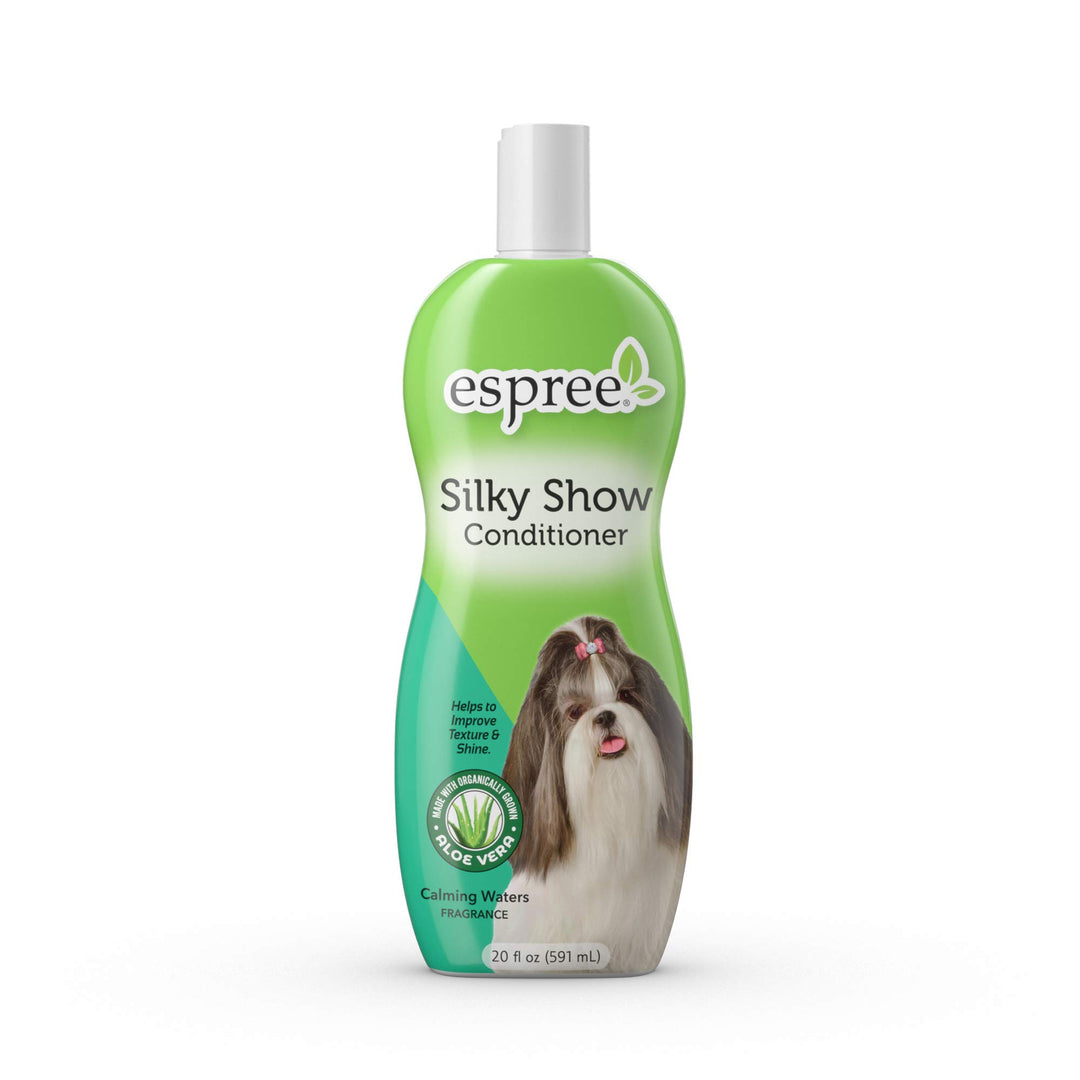 Silky Show Conditioner For Dogs and Cats – Leaves Coats with Amazing Shine, Luster, and Easy Combing – Made with 100% Organically Grown Aloe Vera – 20 Ounces