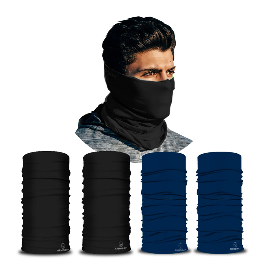 ARMORAY Neck Gaiter Face Mask - 4 Pack Reusable & W