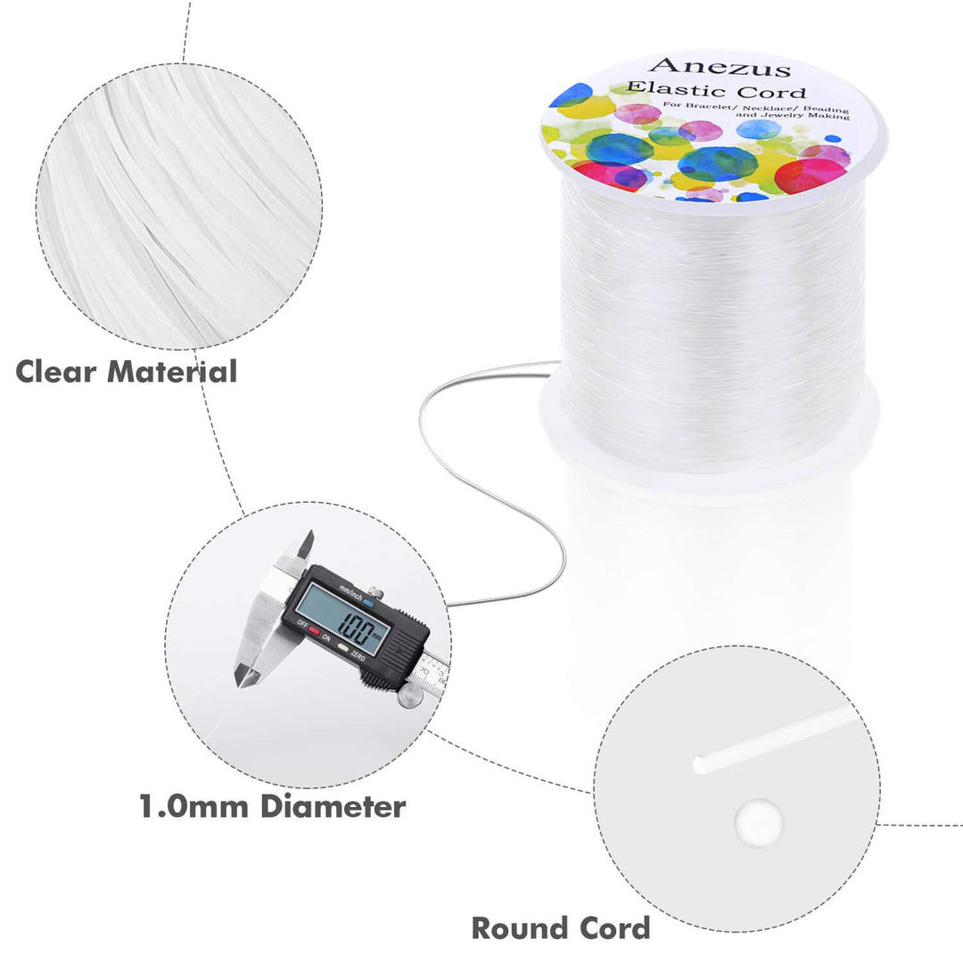 Elastic String for Bracelets, Anezus 1mm Elastic Bracel