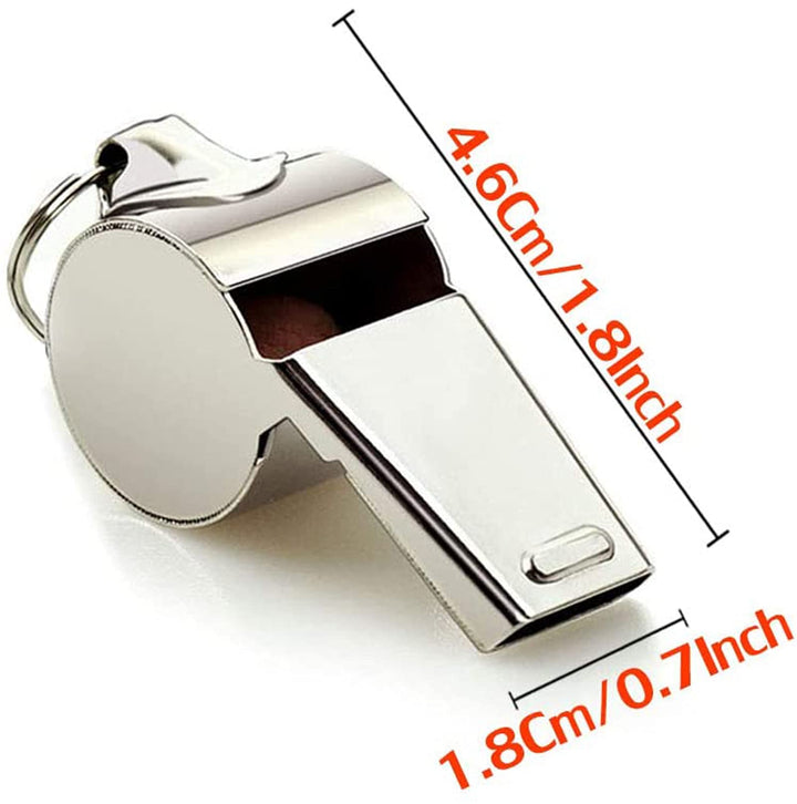 Whistle, 3 Pack Stainless Steel Sports Whistles with Lanyard, Loud Crisp Sound Whistles Great for Coaches, Referees, and Officials