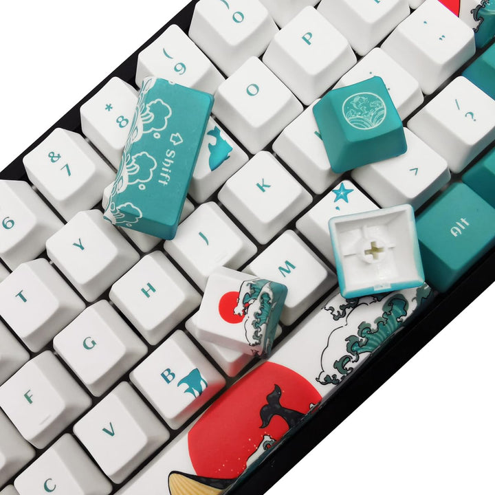Custom Keycaps-Keycaps 60 Percent, Suitable for GK61/GK64/RK61/Anne/GH60 /ALT61 Mechanical Keyboards, 71 Key Set, OEM Profile PBT Keycaps (Coral Sea Keycaps)