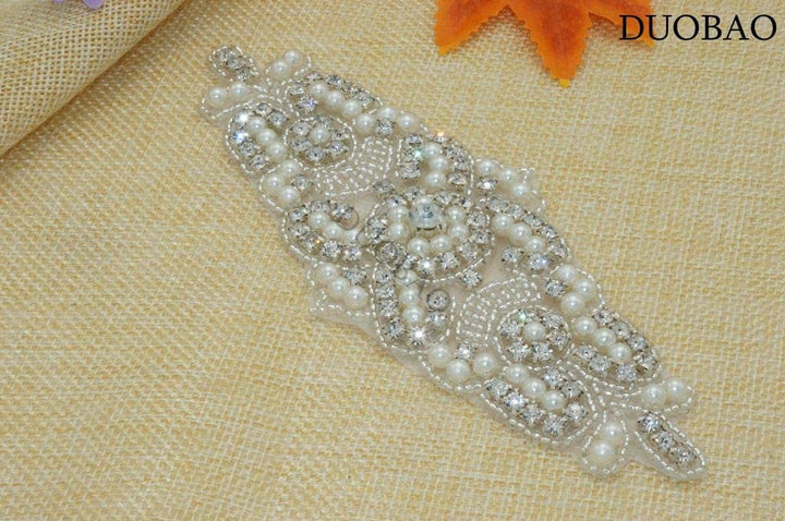 DUOBAO Silver Wedding Belt Rhinestone Belt Wedding Rhin