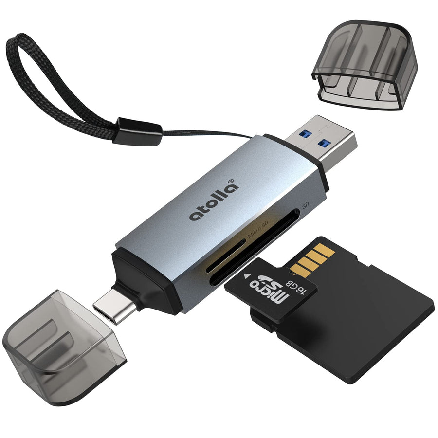 SD Card Reader, Memory SD Card Reader USB C+USB 3.0, Supports SD/MMC/SDHC/MicroSD/SDXC, Compatible for MacBook Air/Pro, iPad Pro 2020, Samsung Galaxy S21, Dell XPS and More