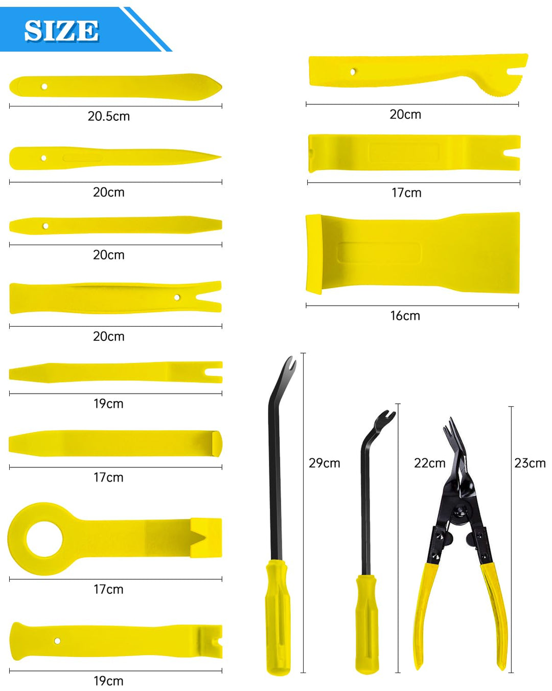 Poraxy 19Pcs Trim Removal Tool,Car Panel Door Audio Tri