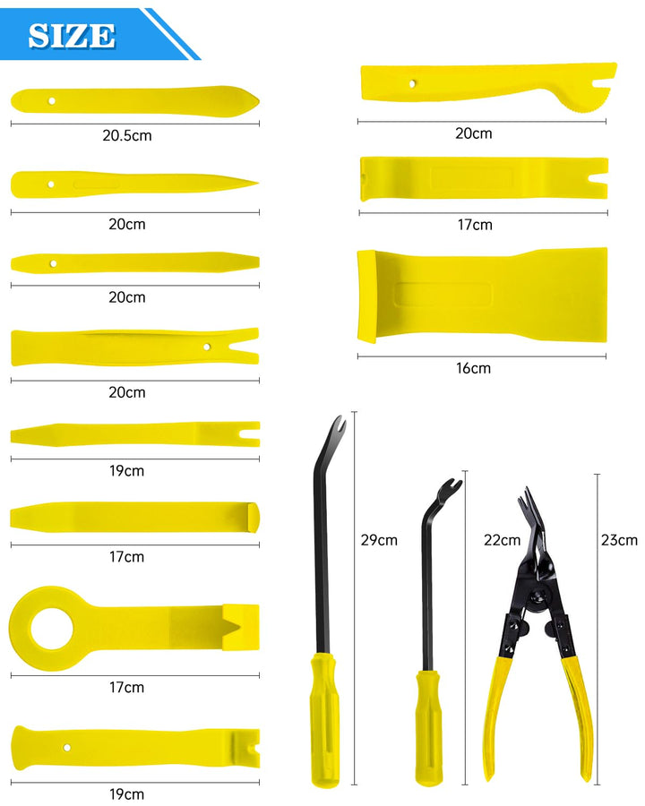 Poraxy 19Pcs Trim Removal Tool,Car Panel Door Audio Tri
