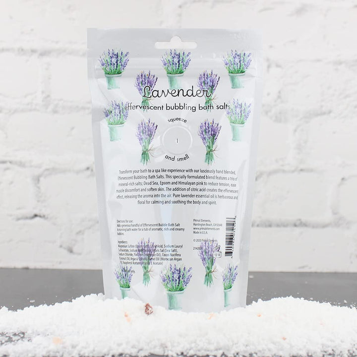 Detoxifying Sea Salt Soak, Bubbling Aromatherapy Salts with Essential Oils, Lavender, 12 oz Resealable Bag