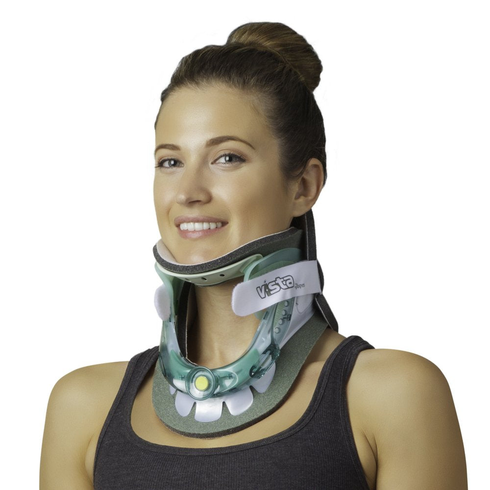 Aspen Vista Cervical Collar - 2-Piece Neck Brace for Restricting Cervical Motion -Relieves Neck Discomfort and Spine Pressure - Soft Cotton Padding - 6 Height Adjustments